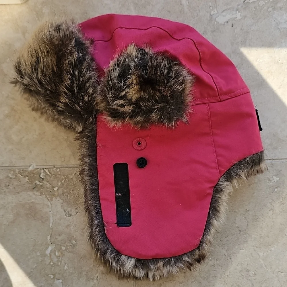 Polarn O. Pyret Kids Winter Trapper Hat Size 54 (6–9 Years) Pink Faux Fur
